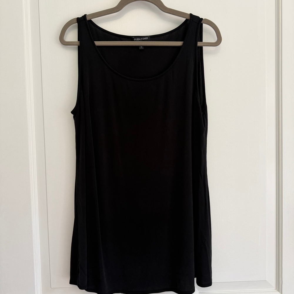 Eileen Fisher 100% Silk Tank Top Women XL Black